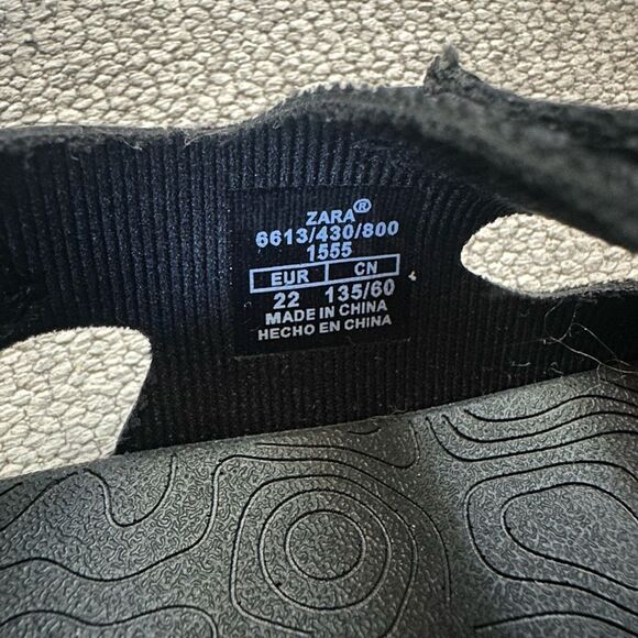 Zara Toddler Black Velcro Technical Sandals Size 22 / 6.5 US - Picture 3 of 6